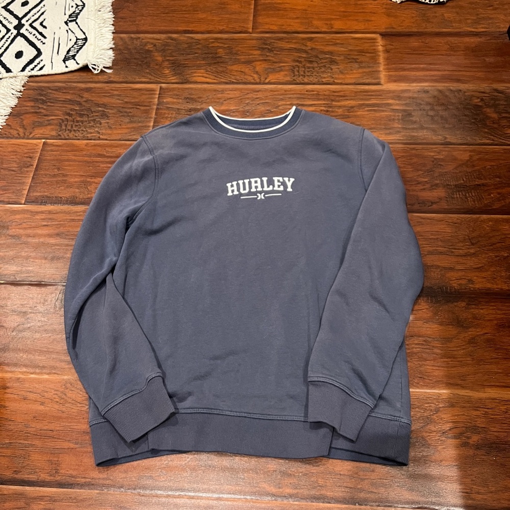 Hurley Blue Crewneck Sweater with Minimalist Branding